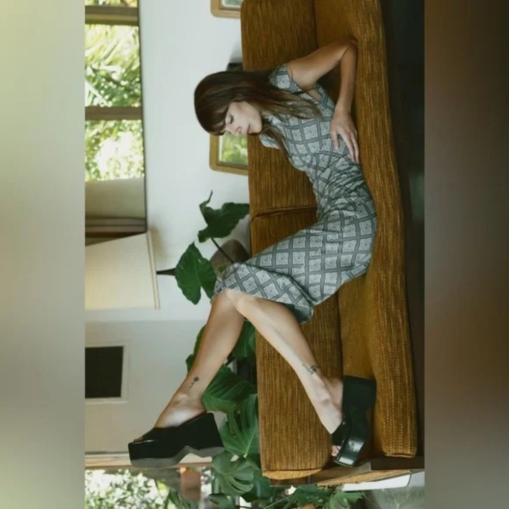 ZARA | FITTED JACQUARD DRESS GREENS VARIOUS SIZES AVAILABLE - Picture 6 of 7